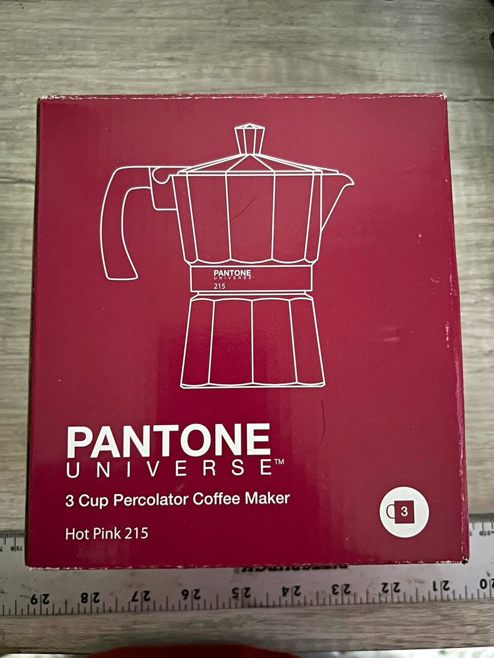PANTONE UNIVERSE 3-Cup Stovetop Espresso Maker Pink Aluminum Gas MPN 215